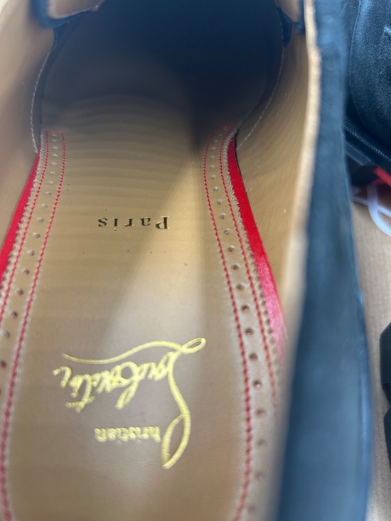 ****************Men’s Christian Louboutin Suede Lug Sole Loafers. Size 45/12 US. main image 9
